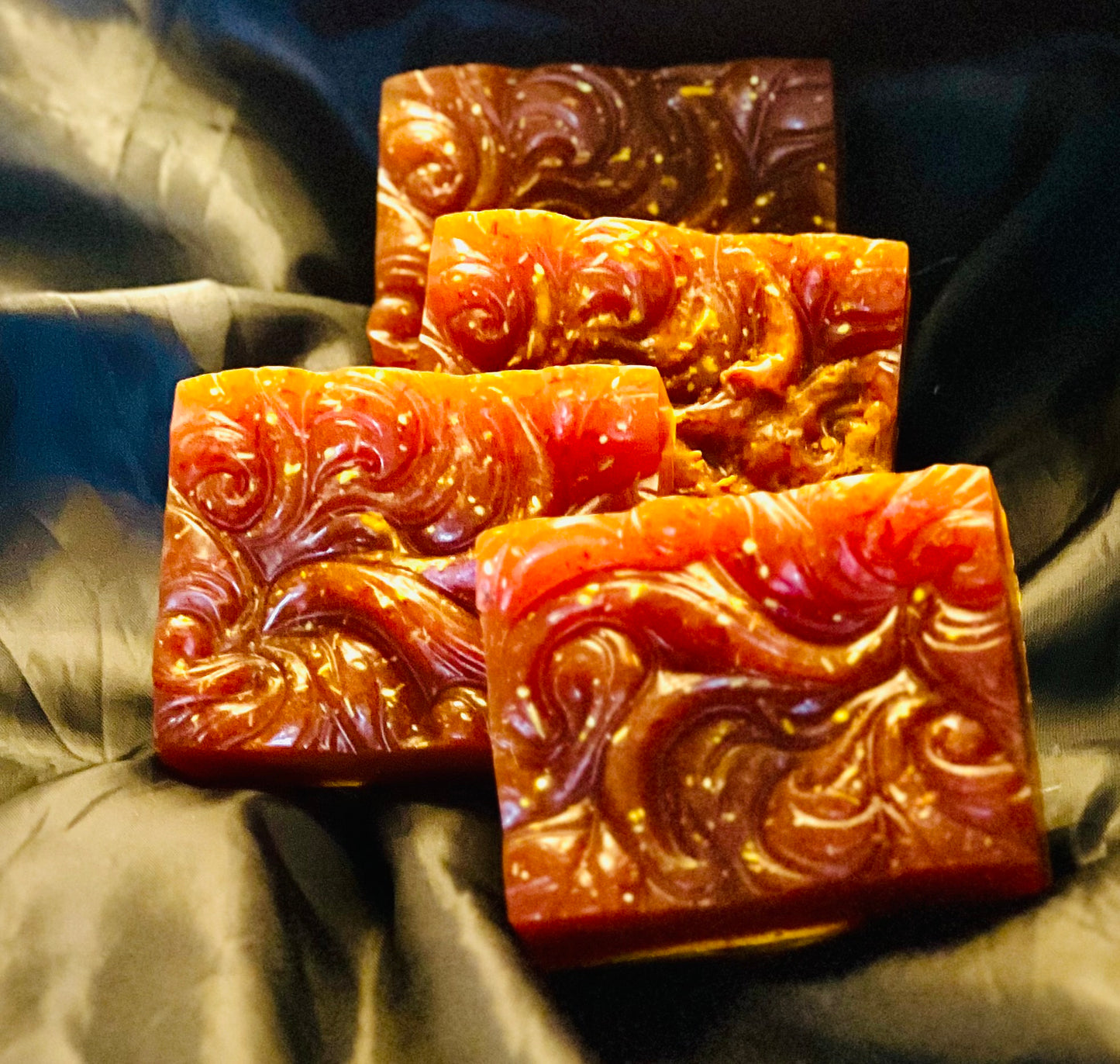 Lemon fresh organic, glycerin soap, turmeric, and saffron
